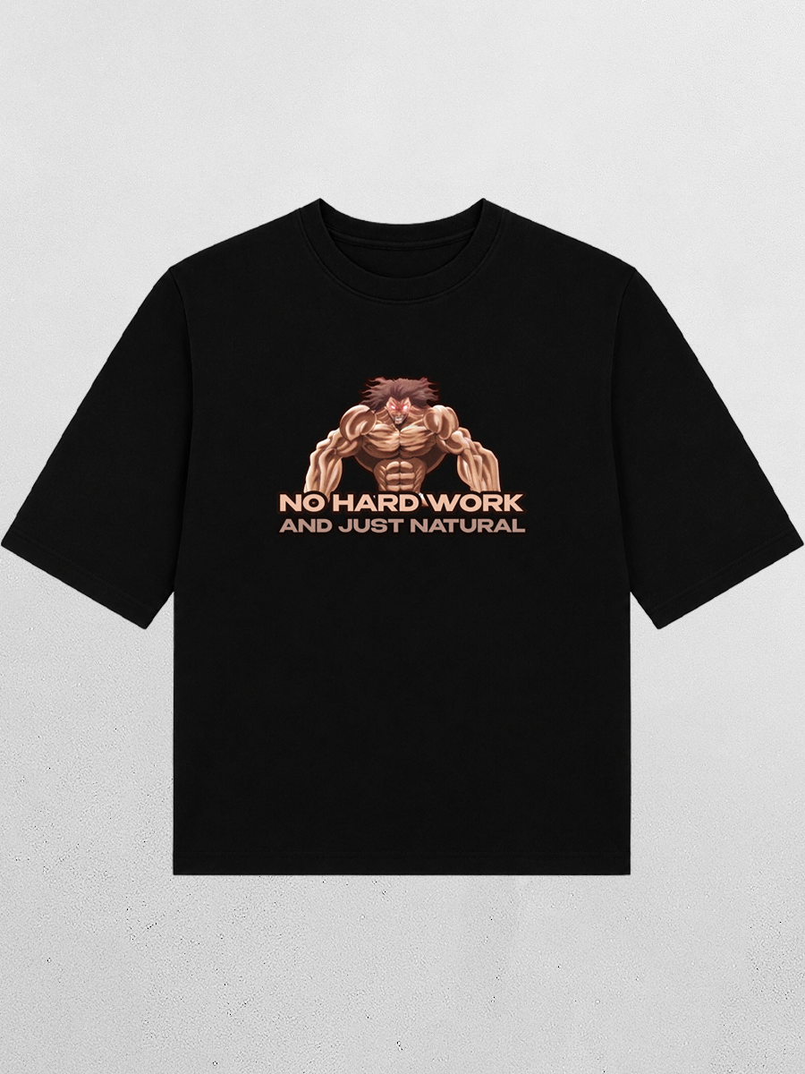 Футболка оверсайз NO HARD WORK AND JUST NATURAL